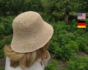 DIY Raffia Crochet Bucket Hat Pattern