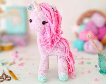 Starlit Cream Unicorn Amigurumi Crochet Pattern