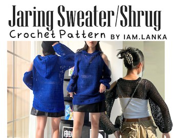 Hooded Crochet Mesh Sweater/Shrug Pattern