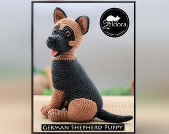 German Shepherd Puppy Crochet Pattern - Amigurumi