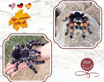 Crochet Amigurumi Spider Patterns: Zebraknee & Redknee Tarantula