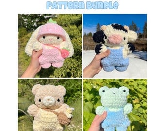 4-in-1 Overalls Baby Animals Crochet Pattern