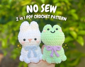 No-Sew Crochet Bunny & Frog Pattern PDF