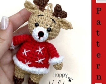 Reindeer Christmas Crochet Ornament Pattern