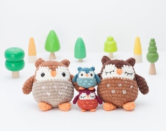 Chunky Mini Owl Crochet Amigurumi Pattern PDF