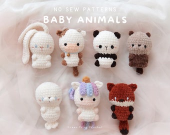No-Sew Baby Animals Amigurumi Crochet Patterns Bundle
