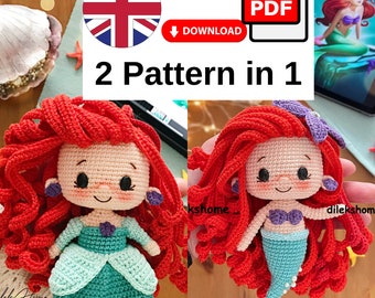 Mermaid & Princess Amigurumi Crochet Pattern PDF