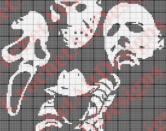 Horror Icons C2C Crochet Blanket Pattern
