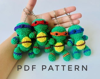 Easy Beginner-Friendly Ninja Turtle Crochet Keychain Pattern