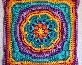 Skull Motif Granny Square Crochet Pattern