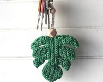 Monstera Leaf Crochet Pattern Keychain: English/German