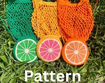 Foldable Crochet Orange Market Bag Pattern