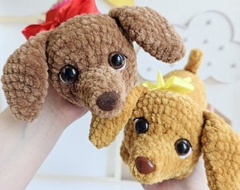 Dachshund Puppy Crochet Pattern Amigurumi Tutorial PDF