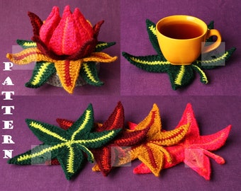 Autumn Forest Crochet Coaster Set Pattern