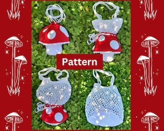 Crochet Mushroom Market Bag Pattern - Reusable