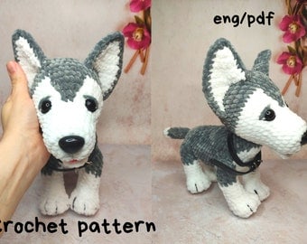 Husky Puppy Amigurumi Crochet Pattern PDF
