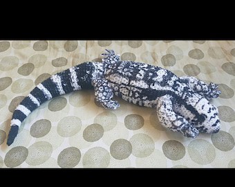 Black & White Tegu Crochet Pattern Plush