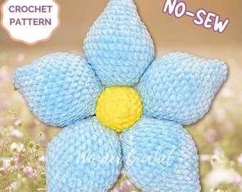 Forget-Me-Not No-Sew Crochet Pillow Pattern