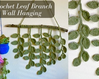 Leafy Branches Crochet Wall Decor Pattern