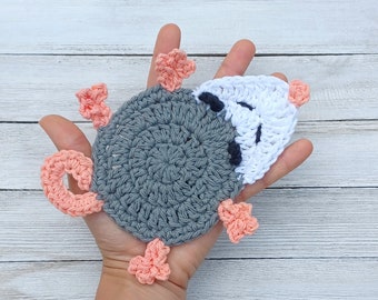 Possum Crochet Coaster Pattern with Instructions