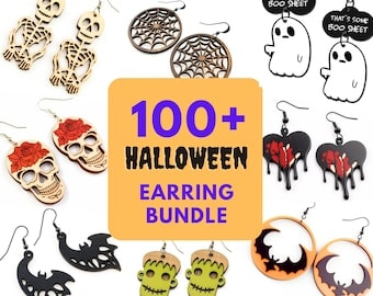 Halloween Earring SVG Bundle: 100 Spooky Designs