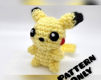 Mini Pikachu Crochet Amigurumi Pattern PDF