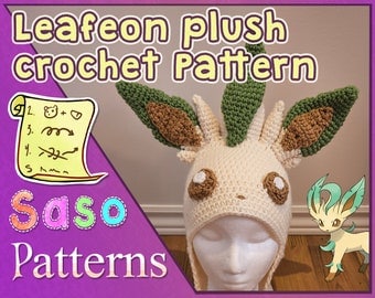 Leafeon Crochet Beanie Pattern
