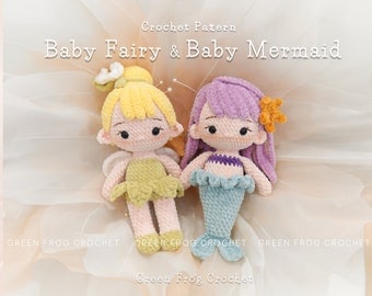 Amigurumi Crochet Patterns: Baby Mermaid & Fairy Bundle