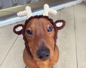 Reindeer Snood Crochet Pattern for Dogs #087