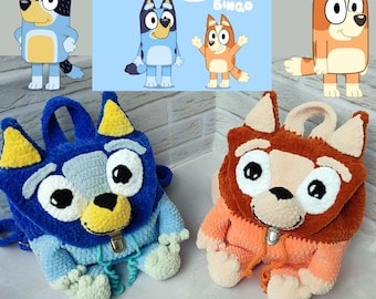 Bluey & Bingo Puppy Dog Crochet Backpack Pattern