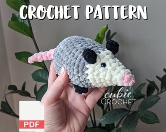 DIY No-Sew Crochet Opossum Pattern PDF