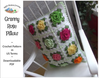 Granny Rose Crochet Pillow Pattern