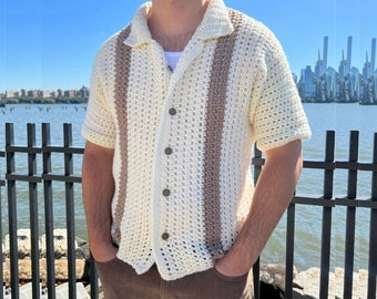 Imatra Men's Top Crochet Button-Down Pattern
