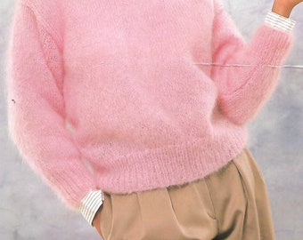 Classic Ladies Mohair Sweater Knitting Pattern