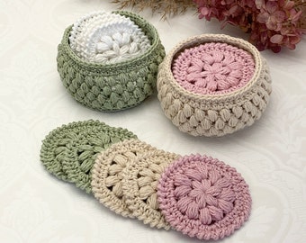 Face Scrubbies Crochet Pattern with Basket