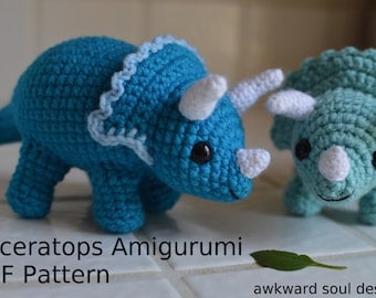 Triceratops Amigurumi Crochet Doll Pattern