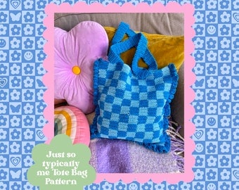 Y2K Checkerboard Crochet Tote Bag Pattern