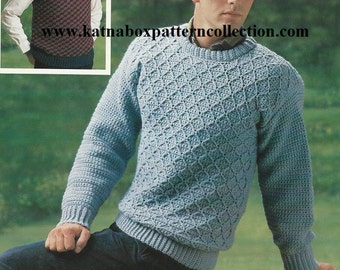 Advanced Men's Diamond Crochet Pullover Pattern