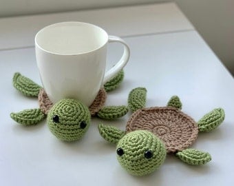 Adorable Turtle Coaster Crochet PDF Pattern
