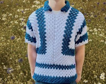 Denver Men's Crochet Polo Sweater Pattern