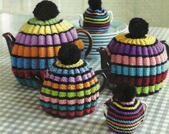 Vintage Striped Multi-Colour Tea Cosy Pattern