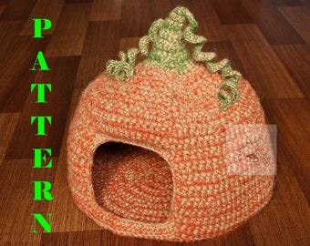 Pumpkin Pet Bed Crochet Pattern for Cats/Dogs