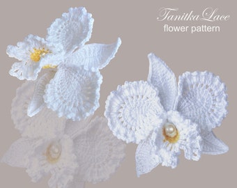 3D Orchid Cattleya Crochet Pattern for Jewelry/Clothes