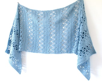 Lacy Transpire Sideways Crochet Shawl Wrap Pattern