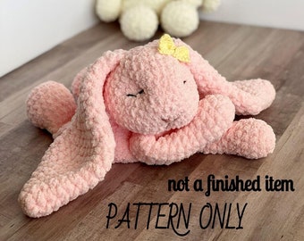 Sleepy Bunny Lovey Crochet Rag Doll Pattern
