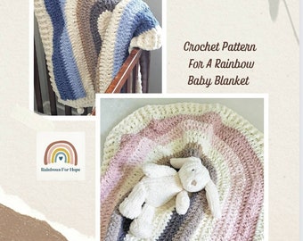 Easy Baby Rainbow Chunky Crochet Blanket Pattern