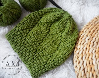 Crochet Pattern for Leafy Winter Slouchy Beanie