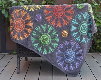 Stained Glass Mandala Crochet Blanket Pattern