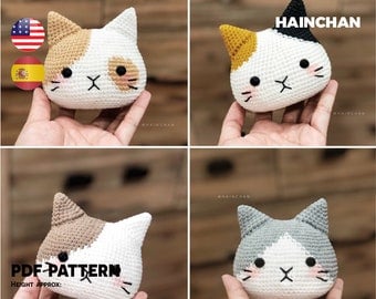 DIY Amigurumi Cat Head Crochet Pattern PDF
