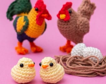 Easter Chicken Rooster Amigurumi Crochet Pattern